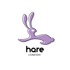 Fototapeta premium Hare or rabbit logo for business in vector