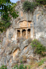 Naklejka premium Lycian tombs in Fethiye, Turkey