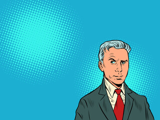 Fototapeta premium a serious man is a businessman, a solid leader, a manager in a suit