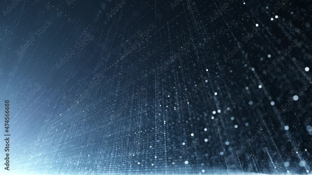 Wall mural Seamless looping digital computer technology network lines dots background.