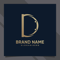 Creative monogram initial letter d with unique concept and golden style color