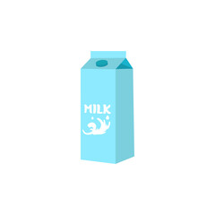 Vector milk carton icon. Dairy product illustration. Cartoon style
