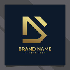 Fototapeta premium Creative monogram logo design initial letter b with modern concept and golden style color