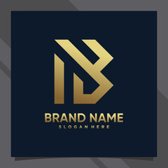 Fototapeta premium Creative monogram logo design initial letter b with modern concept and golden style color