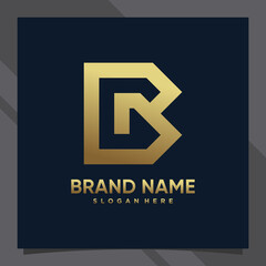 Fototapeta premium Creative monogram logo design initial letter b with modern concept and golden style color