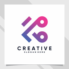 Creative monogram logo design initial letter b for business company or personal with modern concept