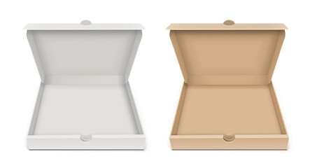 Cardboard box. Packing for italian pizza. Isolated on white background. Eps10 vector illustration.