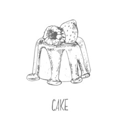 Hand drawn vector fresh baked italian dessert