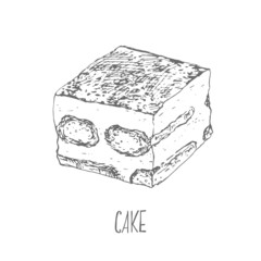 Hand drawn vector fresh baked italian dessert