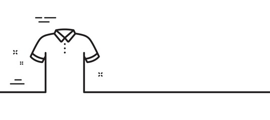 T-shirt line icon. Tee shirt wear sign. Fabric sport clothes symbol. Minimal line illustration background. T-shirt line icon pattern banner. White web template concept. Vector
