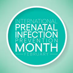 Prenatal Infection (GBS) prevention month is observed every year in February, to promote awareness of infections transmitted from mother to baby. Vector illustration