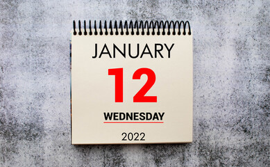 Save the Date written on a calendar - January 12