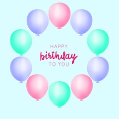 happy birthday card with balloons