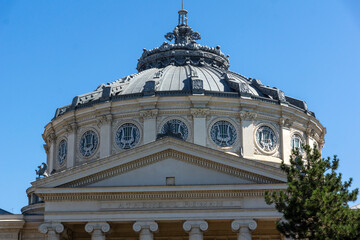 Romanian Athenaeum in city of Bucharest, Romania