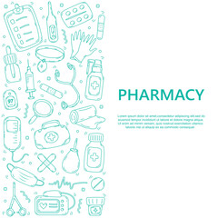 Pharmaceutical doodle background_02