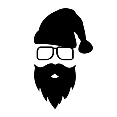 Hipster style. Santa Claus silhouette for Chrismas card. Vector illustration