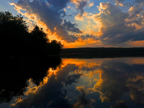 Saint John River Mactaquac Sunset Reflection