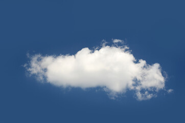 Single cloud isolated over blue sky background