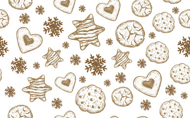 Christmas Cookie set hand drawn illustration. Vector.	