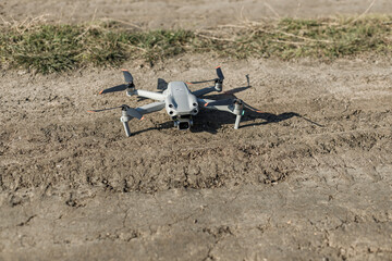 drone is ready to take off. modern unmanned technologies. delivery of parcels by drones by air
