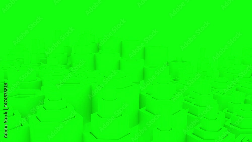 Poster 3d columns move in waves. design. columns of different sizes move in waves on isolated background. m