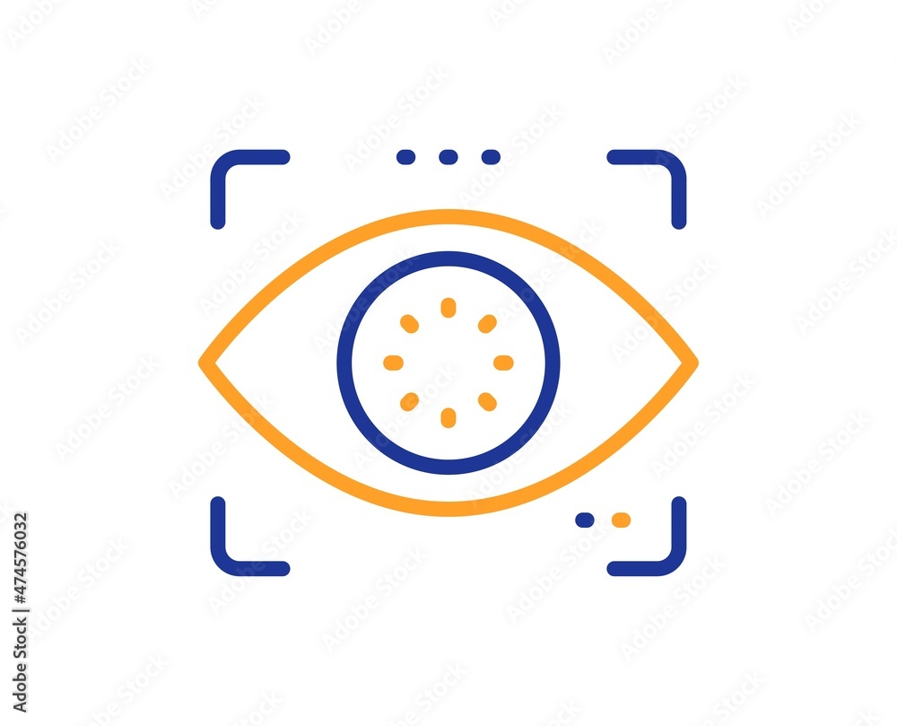 Poster eye detect line icon. retina scan sign. biometric data symbol. colorful thin line outline concept. l