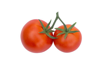 Tomatoes on a white background, isolated. Vegetables and fruits. Food and drinks