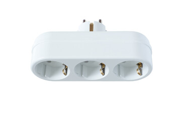 Electrical outlet on a white background, insulated. Electric plug