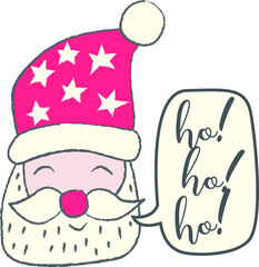 Vector santa themed print design for babies.