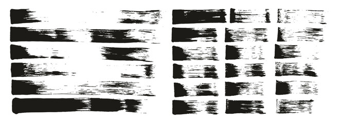 Flat Sponge Thin Artist Brush Straight Lines Mix High Detail Abstract Vector Background Mix Set 