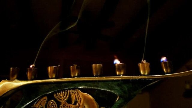 Final Chanukah Candle Burnout with Smoke Trails