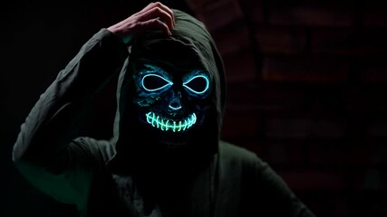 spirit of dead, portrait of person in scary costume for halloween party