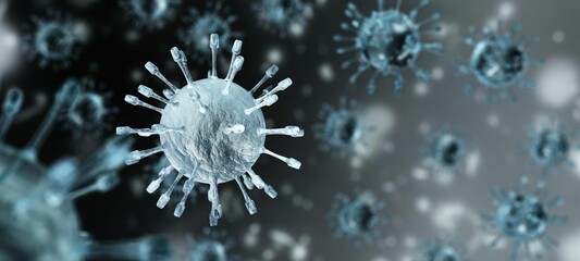 Virus, virus close-up, bacteria harmful infection, non-cellular infectious agent