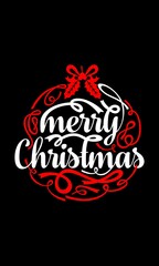 Merrry Christmas Round Lettering vector design template