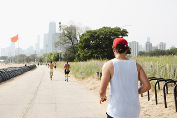 runner on the chicago lakefront