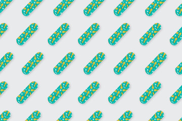 pattern made of children's pineapple patch. White background.
