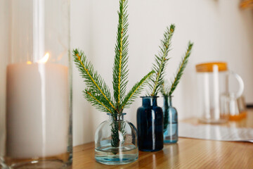 Hotel room Wood finish. Beautiful interior with wooden doors