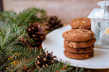Christmas motifs. Delicious cookies for Santa.