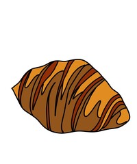 illustration of croissant bakery on white background