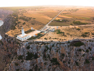 Faro de la Mola, en Formentera, a vista de drone. 
