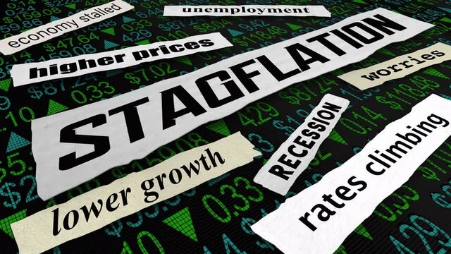 Stagflation Economic Recession Inflation Stagnation Bad Economy 3d Animation