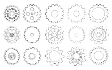 Collection of gears for web design, app, and the most modern projects.