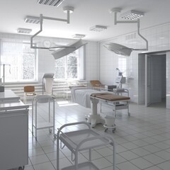 3D Render of Operating room
