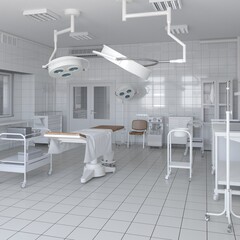 3D Render of Operating room