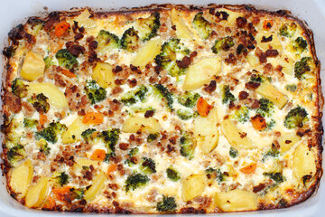 squash moussaka full frame background