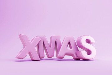 Purple Xmas New Year Symbol on trendy studio background