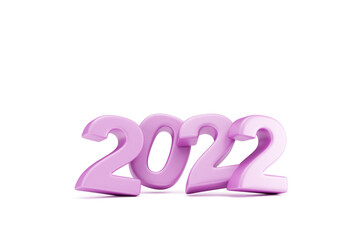 Purple 2022 New Year Symbol isolated on white background