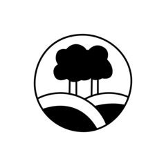 Nature Icon in black flat glyph, filled style isolated on white background