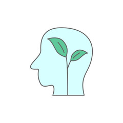 Think Green Icon in color icon, isolated on white background 