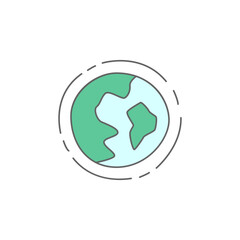 Ozone Layer Icon in color icon, isolated on white background 